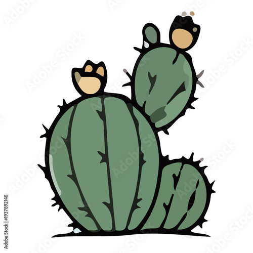 Cartoon Prickly Pear Cactus