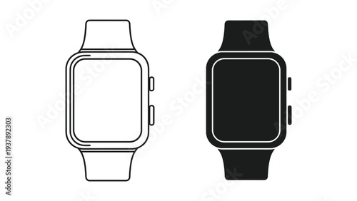 Smartwatch Icon Comparison Technology Gadget