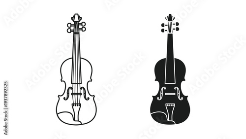 Violin Silhouette Music Instrument Vector Art