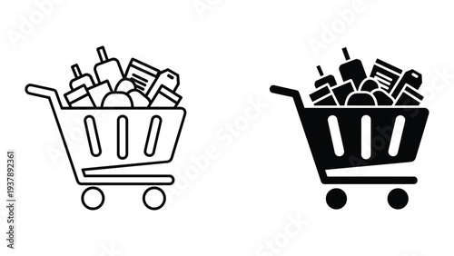 Shopping Cart Full Groceries Commerce