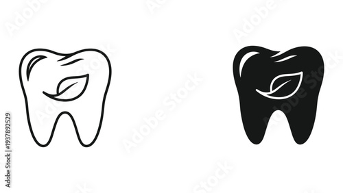 Tooth Leaf Logo Dental Care Business