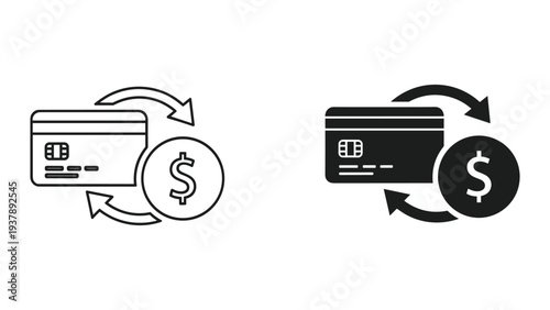 Credit Card Money Transfer Icon Finance Transaction