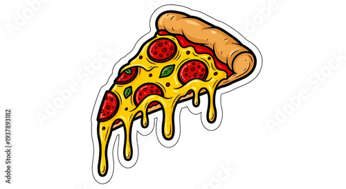 A slice of melted cheese pizza.