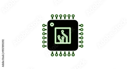Microchip electronic component close up.
