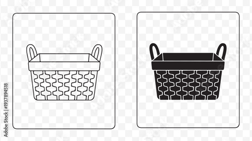 Premium shopping basket icons for e-commerce design isolated on Transparent Background