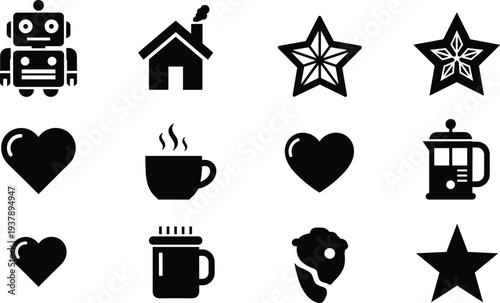 WeProfessional Binoculars Vector Illustration Silhouette with Thin White Line Detail for Bird Watching Travel Exploration Hunting and Outdoor Adventure Equipment Design Elementsb