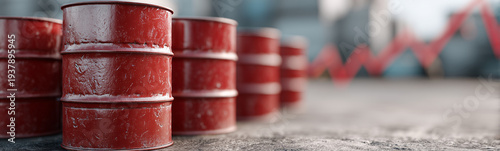 Oil Barrel and Falling Red ...