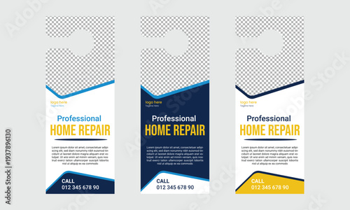 home repair service door hanger template design