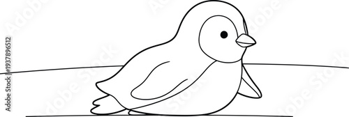 A cute cartoon penguin isolated on transparent background