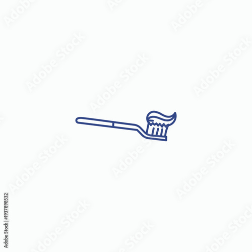 Hand Drawn Toothbrush with Toothpaste Doodle Icon – Oral Hygiene Dental Care Outline Vector