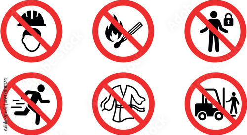 Workplace Safety and Industrial Prohibitory Warning Signs
