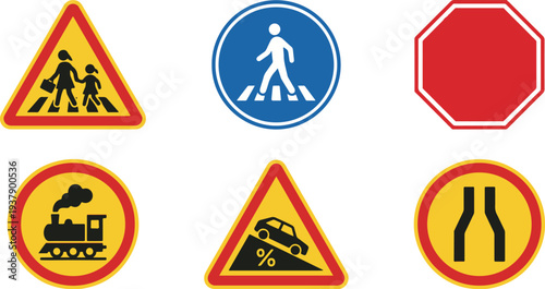 Warning and Mandatory Road Safety Traffic 