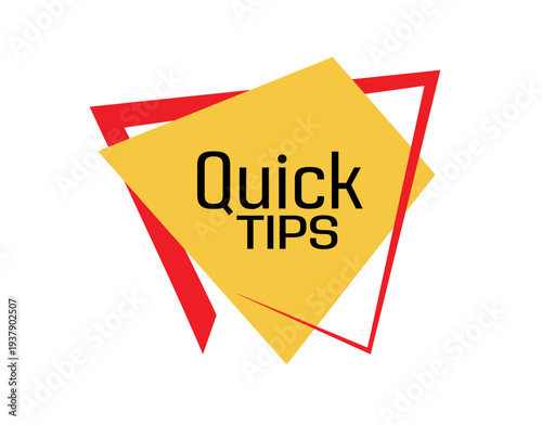 quick tips sign on white background