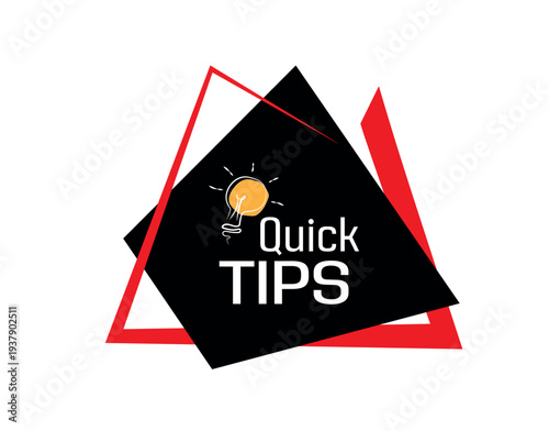 quick tips sign on white background