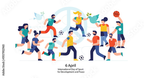 Diverse group of people engaging in various sports activities together outdoors on International Day of Sport