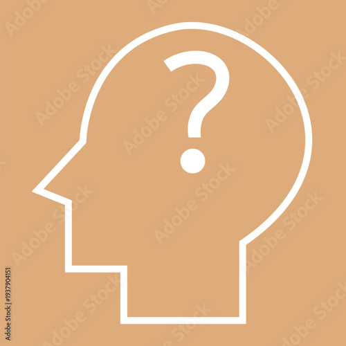 human head with question mark inside 
