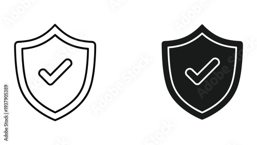 Shield with Check Mark Icon - Security, Safety, Protection, Approval, Verified, Guaranteed, Confirmation