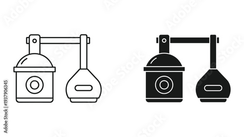 Brewery Equipment Icon: Mash Tun and Kettle Icons