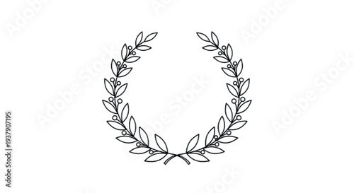 Elegant laurel wreath symbol of victory, achievement, and honor on a clean white background.
