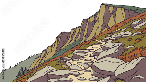 A detailed illustration of a geological stratigraphic sequence Vector
