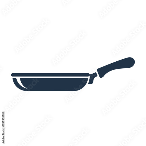 Sleek and Modern Frying Pan Icon for Kitchenware, Cooking Utensils, and Culinary Design Projects – A Versatile Graphic Element for Digital and Print Media