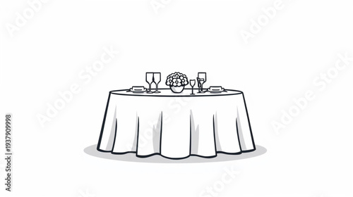 dining table with tassel tablecloth