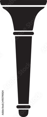 Torch vector silhouette illustration line art object icon for olympic flame or ceremony