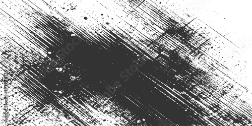 Abstract grunge design featuring dark textured brushstrokes and paint splatter, offering a striking artistic aesthetic for creative projects.