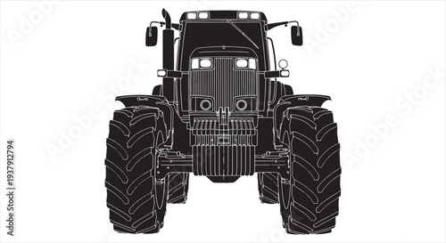 Tractor Blueprint – Agricultural Farming Vehicle CAD Technical Drawing