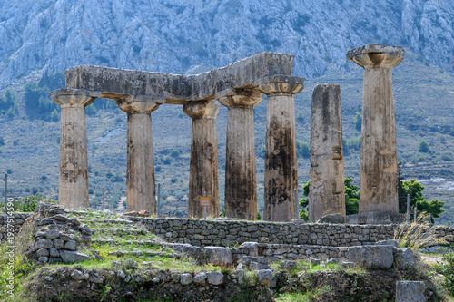 Konstfotografi Temple of Apollo columns at Ancient Corinth, Greece