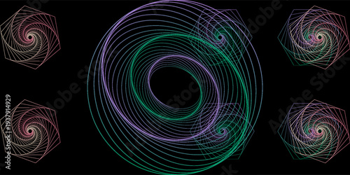 Swirl Groovy Psychedelic Spiral Pattern. Vector Twirl Vortex Background. Abstract Retro Optical Illusion Texture. Halloween BG Graphic Design.