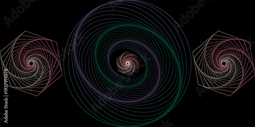 Swirl Groovy Psychedelic Spiral Pattern. Vector Twirl Vortex Background. Abstract Retro Optical Illusion Texture. Halloween BG Graphic Design.