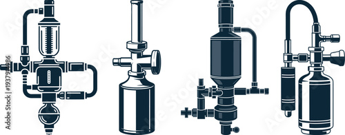 Anesthesia Equipment Illustrations for Medical History and Science