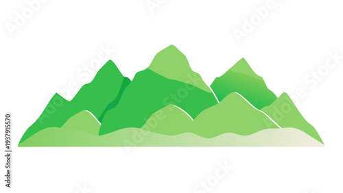 A vibrant and diverse range of green mountains and hills Vector