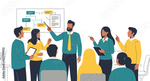 Team Discussing Project in Meeting Room.