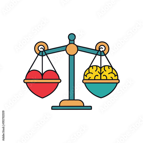 Balance between heart and brain symbol for world mental health day