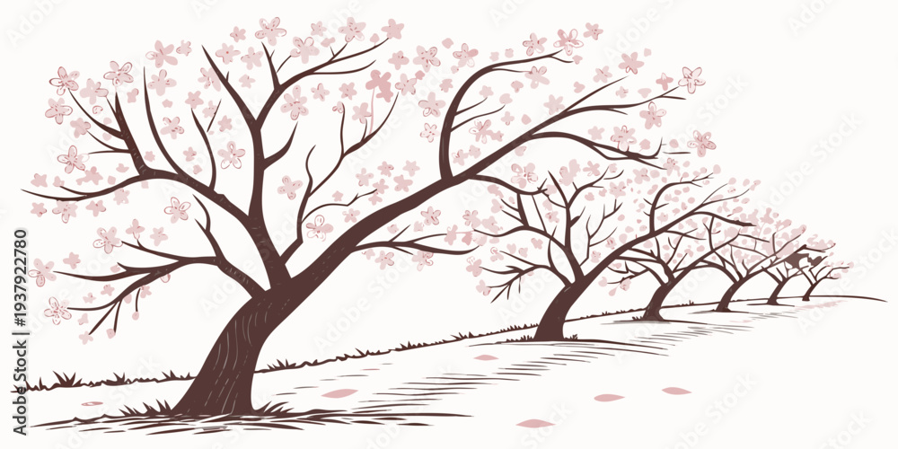 Fototapeta premium A lone tree stands tall against the backdrop of a snowy landscape Vector