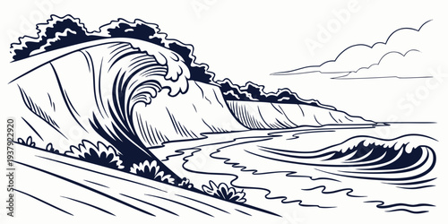 A detailed illustration of a sleeping cat curled up on a soft blanket Vector