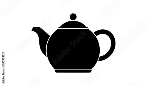 Flat Teapot Icon Vector Tea Kettle Kitchen Illustration Isolated on White