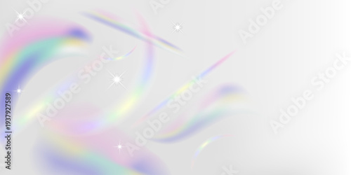 Neon rainbow light prism reflection crystal diamond glitter glass with brightening stars. Hologram glass dispersion. PNG vector lens flare highlights glitter sparkle adobe illustrator artwork