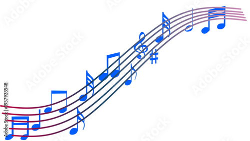 abstract music background with notes