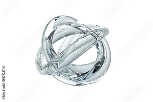 Abstract crystal structure showing complex interlocking loops generative AI