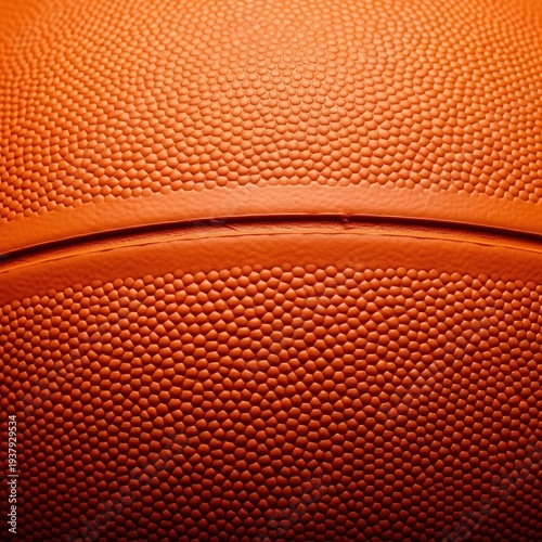 Extreme close up view of the distinctive pebbled texture of a bright orange basketball surface, perfect for sports design abstraction, macro, grainy, repetition
