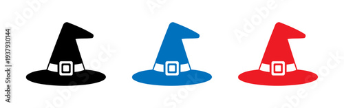 set of colorful witch hats