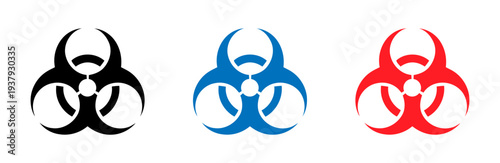 Set of biohazard warning signs