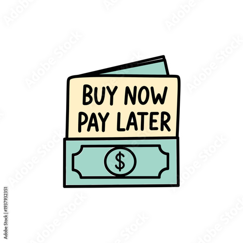 Buy Now Pay Later Card vector illustration