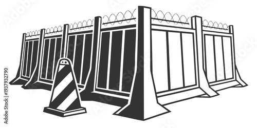 A detailed illustration of a row of white classical columns with bases and capitals Vector