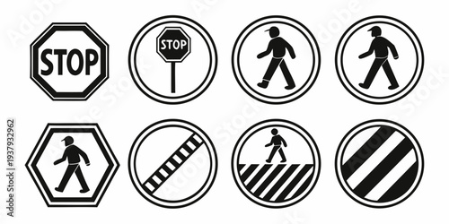 A collection of various symbols and icons representing different activities and restrictions Vector