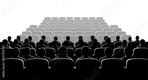 Crowd of People in Cinema.
