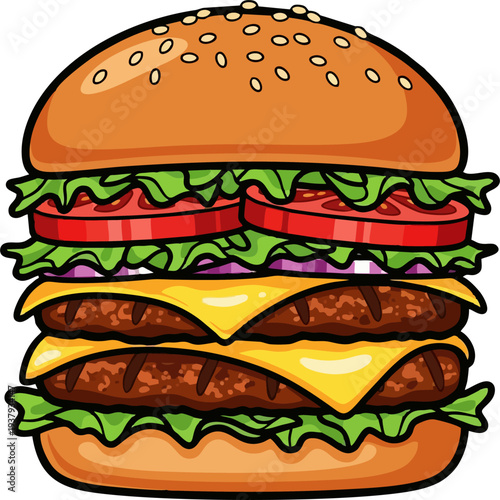 hamburger isolated on white background